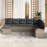  8-dijelni vrtni sofe set s jastučićima siva poli ratan | shoptok.hr
