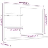 Kupaonsko ogledalo boja dimljenog hrasta 60x10,5x45 cm drveno | Eponuda.com