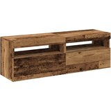  2-dijelni TV ormarić s LED svjetlima od starog drveta Smeđa | shoptok.hr