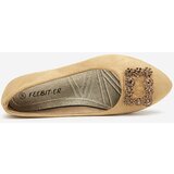 Resti Light brown women's eco-suede ballerinas with Linselisa decoration - Footwear | ePonuda.com