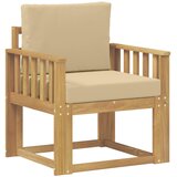 vidaXL 2 Komad Set vanjskih sofa Poliester Bijela i Bež - Bijela i bež Okomite letvice | shoptok.hr