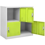 vidaXL Omara s ključavnico svetlo siva in zelena 90x45x92,5 cm jeklo | Shoptok.si