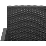  3-dijelni vrtni blagovaonski set s jastucima crni od PP ratana | shoptok.hr