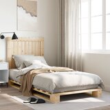  The Living Store Posteljni okvir z vzglavjem 90x200 cm trdna borovina - Posteljni Okvir, (21523061) | Shoptok.si