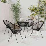  5-dijelni vanjski blagovaonski set od PVC ratana crni | shoptok.hr