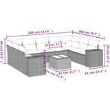 vidaXL 10-dijelni set vrtnih sofa poliratan s jastucima svijetlosivi | shoptok.hr
