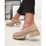 Resti Beige women's openwork moccasins on a solid sole Ejina - Footwear | Shoptok.si