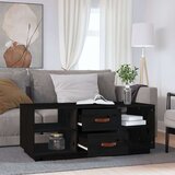 Stolić za kavu crni 100 x 50 x 41 cm od masivne borovine | shoptok.hr