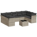 Maison Chic Seti vrtnega pohištva - Vrtna garnitura - Vrtni pohištvo set 10-delna z blazinami sv. siv poli ratan, (21815205) | Shoptok.si