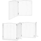  Vrata za pse s vratašcima 8 panela sklopiva 640 cm drvo topole Bijela 80 x 90 x 2 cm | shoptok.hr