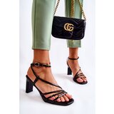 Kesi Classic Lacquered Sandals On Heel Black Milani | shoptok.hr