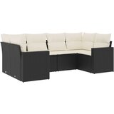  6-dijelni set vrtnih sofa s jastucima crni od poliratana | shoptok.hr