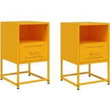 Furnova Nočna omarica 2 kosa gorčično rumena 36x39x60,5 cm jeklo, (21927555) | Shoptok.si