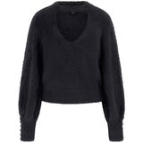 Guess Puloverji Ls Mn Yuki Fuz Cut-Out Sweater Črna Cene