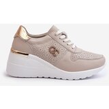 S. BARSKI Women's Leather Sneakers with Wedge Sole Beige S.Barski LR810 | Shoptok.si