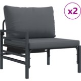 vidaXL Vrtna sedežna garnitura 9 pcs Antracitna Jeklo | Shoptok.si