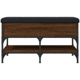 vidaXL Klop za čevlje rjavi hrast 82x42x45 cm inženirski les | Shoptok.si