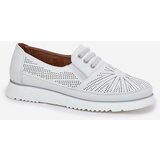 EVENTO Women's Slip-On Lace-Up Shoes White Azethia | shoptok.hr