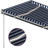  Tenda na ručno uvlačenje s LED svjetlom 400x350 cm plavo-bijela | shoptok.hr