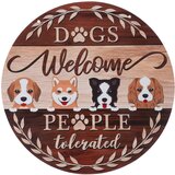 TIAKI pločica za vrata "Dogs Welcome - People Tolerated" - Ø 30 cm | shoptok.hr