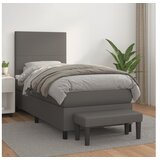  Krevet s oprugama i madracem sivi 100x200 cm od umjetne kože | shoptok.hr