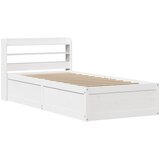  Okvir kreveta s uzglavljem bijeli 90 x 190 cm od borovine | shoptok.hr