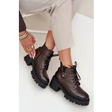 Zazoo Leather Women's Block Heel Boots with Decorative Strap Lined | shoptok.hr