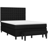 vidaXL Krevet s oprugama i madracem crni 140x200 cm od tkanine | shoptok.hr