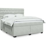 vidaXL Krevet s oprugama i madracem svjetlosivi 180x200 cm baršunasti | shoptok.hr