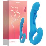 HoneyPlayBox Strap-on dildo brez pasu - Harmony Duo, z aplikacijo, moder | Shoptok.si