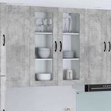  Zidni stakleni ormarić Lucca Betonska siva 80 x 31 x 100 cm | shoptok.hr