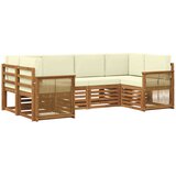 vidaXL Kotna sedežna garnitura z blazino 5 pcs Naravna in smetana, (5000283338) | Shoptok.si