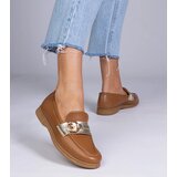 Gemre Brown faux leather moccasins with rhinestones Berita | Shoptok.si