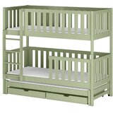 Molarem Home Drveni dječji krevet na kat Lea s tri kreveta i ladicom - olive - 200x90 cm - Bez madraca | shoptok.hr