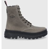 Palladium Usnjeni nizki škornji žensko, siva barva, | Shoptok.si