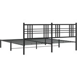 Metalni okvir za krevet s uzglavljem crni 200x200 cm | shoptok.hr