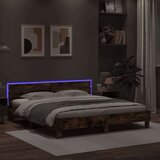  Okvir za krevet s uzglavljem i LED boja hrasta 200x200 cm | shoptok.hr