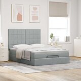  Otomanski krevet s madracem&LED svijetlosivi 140x190 cm tkanine | shoptok.hr
