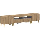  5-dijelni LED TV ormarić Hrast artisan Konstruirano drvo | shoptok.hr