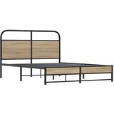 vidaXL Okvir kreveta bez madraca dimljena boja hrasta 140x200cm drveni | shoptok.hr