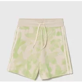 Adidas Otroške kratke hlače zelena barva