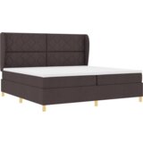  Postelja s pomičnim okvirjem in vzmetnico Temno rjava 200x200 cm Tkanina, (22052298) | Shoptok.si