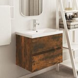 vidaXL Omarica za umivalnik dim. hrast 60x38,5x45 cm konstruiran les Cene