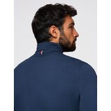 Ombre Men's plain turtleneck longsleeve - navy blue | ePonuda.com