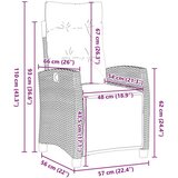  Vrtni set za objed s jastukom 7 pcs Siva poliratan | shoptok.hr