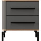 MID.YOU MAJHNA NOČNA OMARICA, barve grafita, hrast artisan | Shoptok.si