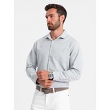 Ombre Men's shirt with pocket REGULAR FIT - light grey melange | Eponuda.ba
