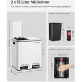 Songmics Kuhinjski Koš za Otpad, 2 x 15 L | shoptok.hr