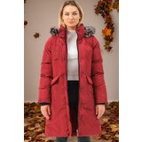Dewberry Z6774 WOMEN'S COAT-PLAIN BURGUNDY | shoptok.hr