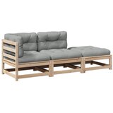 Maison Chic Seti vrtnega pohištva - Vrtna garnitura - Vrtni pohištvo set 3-delna z blazinami trdna borovina, (21810249) | Shoptok.si